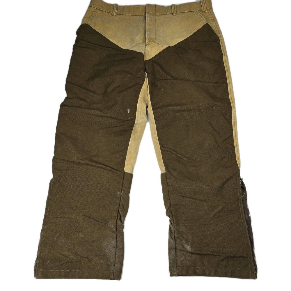 Vtg 70s Duxbak Pants Mens 38x28 Brown Canvas Duck Hunting Ideal Ranch Western